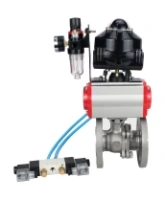 Кран шаровой DN.ru BV3232P(2pc)-FP-F-ISO-H Ду80 Ру16 фланцевый, полнопроходной, двухсоставной, корпус - нерж. сталь SS316, уплотнение - PTFE, с пн.приводом DN.ru PA-SA-130 пн.распределителем 4V320-08 AC220V БПВ AFC2000 БКВ APL-510N-EX