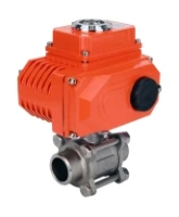 Кран шаровой DN.ru BV3232P(3pc)-FP-W-ISO-H Ду25 Ру63 полнопроходной, под приварку, корпус - нержавеющая сталь SS316, уплотнение - PTFE, с 1/4-оборотным электроприводом QT-N-003EM-O1-24VDC-У1 24В HARK