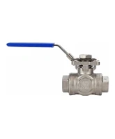 Кран шаровой DN.ru 3/8″ Ду10 Ру63 ZGY, трехходовой, T-тип, неполнопроходной, резьбовой, материал корпуса - нержавеющая сталь CF8M/AISI 316, уплотнение - PTFE, с ISO фланцем и рукояткой (BV3232P(4pc)-SP-3WT-T-ISO-H)