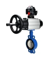 Затвор дисковый поворотный DN.ru WBV1413E-2W-Fb-H Ду150 Ру16, корпус - чугун GGG50, диск - чугун GGG40, уплотнение - EPDM, с пневмоприводом DN.ru PA-DA-105-1 двойного действия, с БКВ APL-510N-EX