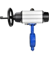Затвор дисковый поворотный DN.ru WBV1432E-2W-Fb-H Ду150 Ру16, корпус - чугун GGG50, диск - нержавеющая сталь 316L, уплотнение - EPDM, с пневмоприводом DN.ru PA-DA-105-1 двойного действия, пневмораспределителем 4M310-08 AC220V