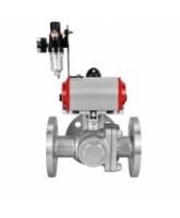 Кран шаровой DN.ru BV3232P(2pc)-FP-3WL-F-ISO-H Ду80 Ру16 HYMT трехходовой L-тип, полнопроходной, фланцевый, корпус - нержавеющая сталь AISI316, с пневмоприводом PA-SA-130, пневмораспределителем 4M320-08 AC220V и БПВ AFC2000