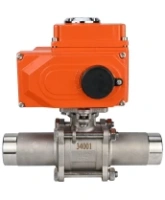 Кран шаровой DN.ru BV3131P(3pc)-FP-W-ISO-H LONG Ду10 Ру63 полнопроходной, корпус - нержавеющая сталь 304, уплотнение - PTFE, под приварку, с электроприводом DN.ru QT-N-003EM-O1-220VAC-У1 HARK