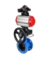 Затвор дисковый поворотный DN.ru WBV1313E-2W-F-H Ду100 Ру16 фланцевый, корпус - чугун GGG40, диск - чугун GGG40, уплотнение - EPDM, с пневмоприводом DN.ru PA-DA-105, БКВ DN.ru APL-210N и ручным дублером DN.ru MON1-250-T26-ISO
