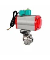 Затвор дисковый поворотный DN.ru WBV3131S-2W-C-H Ду100 Ру10 кламповый, корпус - пищевая нержавеющая сталь 304, уплотнение - Silicon, с пневмоприводом PA-SA-083, пневмораспределителем 4M310-08 220В NAMUR и магнитным переключателем ALS200D
