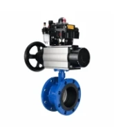 Затвор дисковый поворотный DN.ru WBV1331E-2W-F-H Ду50 Ру16 фланцевый, корпус - чугун GGG40, диск - нержавеющая сталь 304, уплотнение - EPDM, с пневмоприводом DN.ru PA-DA-105-1, 4M310-08 AC220V, APL-410N EX и AFC2000