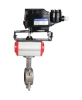 Затвор дисковый поворотный DN.ru WBV3131N-2W-Fb-H Ду80 Ру16, корпус - нержавеющая сталь 304, диск - нержавеющая сталь 304, NBR, с пневмоприводом DN.ru PA-DA-083, позиционером DN.ru YT-1000RSN с обратной связью и ручным дублером DN.ru MON2-450-T28-ISO