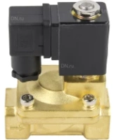 Клапан электромагнитный DN.ru VS400-ET-NC-24VDC 1 1/4″ Ду32 Ру16, соленоидный двухходовой, корпус - латунь, уплотнение - EPDM, резьбовой, нормально-закрытый, пилотный, катушка - 24В