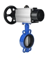 Затвор дисковый поворотный DN.ru WBV1132N-2W-Fb-H Ду125 Ру16, корпус - чугун GG25, диск - нержавеющая сталь 316L, уплотнение - NBR, с пневмоприводом DN.ru PA-DA-105-1 двойного действия, пневмораспределителем 4M310-08 AC220V