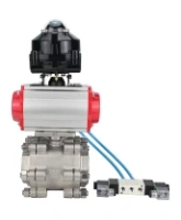 Кран шаровой DN.ru BV3232P(3pc)-FP-SW-ISO-H Ду65 Ру63 полнопроходной, корпус - нержавеющая сталь SS316, под приварку, с пневмоприводом PA-SA-130, пневмораспределителем 4V320-08 AC220V, БКВ APL-510N EX