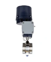 Затвор дисковый поворотный DN.ru WBV3131S-2W-T-H Ду40 Ру10 резьбовой, корпус - пищевая нерж. сталь AISI 304, диск - нерж. сталь AISI 304, уплотнение - Silicon, с электроприводом четвертьоборотным DN.ru QTSA-N-003EM-O0-220VAC с пружинным возвратом