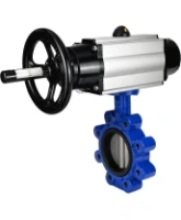 Затвор дисковый поворотный DN.ru WBV1631E-2W-Fb-H Ду125 Ру16 LUG корпус - чугун QT450, диск - нержавеющая сталь 304, уплотнение - EPDM, с пневмоприводом DN.ru PA-DA-105-1 и пневмораспределителем 4M310-08 AC220V
