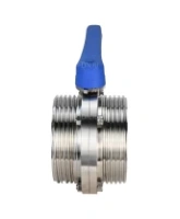 Затвор дисковый поворотный DN.ru WBV3131E-2W-T-H Ду50 Ру10 резьбовой, пищевая нержавеющая сталь 304, уплотнение – EPDM, с рукояткой