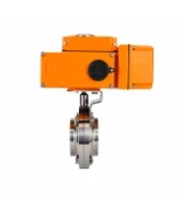 Затвор дисковый поворотный DN.ru WBV3131E-2W-W-H Ду15 Ру10 под приварку, корпус - пищевая нержавеющая сталь 304, уплотнение - EPDM, с электроприводом QT-N-005EM-B1-220VAC-У1 c датчиком обратной связи и входным управляющим сигналом 0-10В HARK