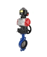 Затвор дисковый поворотный DN.ru WBV1132N-2W-Fb-H Ду125 Ру16, корпус - чугун GG25, диск - нержавеющая сталь 316L, уплотнение - NBR, с пневмоприводом DN.ru PA-DA-105 двойного действия, с БКВ APL-510N EX, с ручным дублером MON3-700-T38-ISO