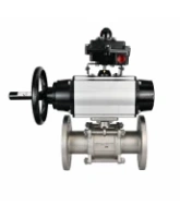 Кран шаровой DN.ru BV3131P(3pc)-FP-F-ISO-H Ду100 Ру16 полнопроходной, фланцевый, корпус - нержавеющая сталь 304, PTFE, 22х22, WDVF, с пневмоприводом PA-DA-105-1, пневмораспределителем 4M320-08 AC220V и БКВ APL-410N EX