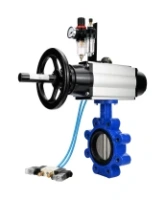 Затвор дисковый поворотный DN.ru WBV1631E-2W-Fb-H Ду125 Ру16 LUG корпус - чугун QT450, диск - нержавеющая сталь 304, уплотнение - EPDM, с пневмоприводом DN.ru PA-DA-105-1, пневмораспределителем 4V320-08 AC220V и БПВ AFC2000