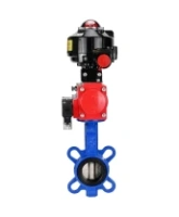 Затвор дисковый поворотный DN.ru WBV1132N-2W-Fb-H Ду125 Ру16, корпус - чугун GG25, диск - нержавеющая сталь 316L, уплотнение - NBR, с пневмоприводом DN.ru PA-DA-105 двойного действия, пневмораспределителем 4M310-08 AC220V, БКВ APL-510N-EX
