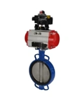 Затвор дисковый поворотный DN.ru WBV1413E-2W-Fb-H Ду200 Ру16, корпус - чугун GGG50, диск - чугун GGG40, уплотнение - EPDM, с пневмоприводом DN.ru PA-SA-160 с возвратными пружинами, пневмораспределителем 4M310-08 AC220V, БКВ APL-410N EX