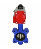 Затвор дисковый поворотный DN.ru WBV1616E-2W-Fb-H Ду100 Ру16 LUG корпус - чугун QT450, диск - чугун QT450, уплотнение - EPDM, с пневмоприводом DN.ru PA-DA-083