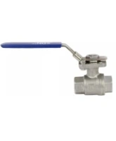 Кран шаровой DN.ru BV3232P(2pc)-FP-T-ISO-H Ду10 Ру63 полнопроходной двухходовой, нержавеющая сталь 316, внутренняя резьба, уплотнение - PTFE, с ISO-фланцем и рукояткой, 9х9, F03/F04