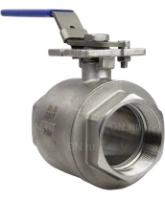 Кран шаровой DN.ru BV3232P(2pc)-FP-T-ISO-H Ду80 Ру40 полнопроходной двухходовой, нержавеющая сталь 316, внутренняя резьба, уплотнение - PTFE, с ISO-фланцем и рукояткой, 17х17, F07/F10