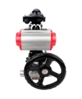 Кран шаровой DN.ru BV3232P(3pc)-FP-W-ISO-H LONG Ду50 Ру40 полнопроходной, корпус - нержавеющая сталь 316, уплотнение - PTFE, под приварку, с пневмоприводом DN.ru PA-DA-083, редуктором DN.ru MON2-450-T28-ISO и БКВ APL-210N