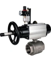 Кран шаровой DN.ru BV3232P(2pc)-FP-T-ISO-H Ду100 Ру40 полнопроходной двухходовой, нержавеющая сталь SS316, внутренняя резьба, уплотнение - PTFE, с пневмоприводом PA-DA-105-1 двойного действия, с пневмораспределителем 4M310-08 AC220V, с БПВ AFC2000