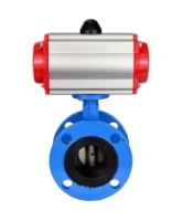 Затвор дисковый поворотный DN.ru WBV1313E-2W-F-H Ду100 Ру16 фланцевый, корпус - чугун GGG40, диск - чугун GGG40, уплотнение - EPDM, с пневмоприводом DN.ru PA-DA-105 и пневмораспределителем DN.ru 4M310-08 AC220V