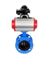 Затвор дисковый поворотный DN.ru WBV1313E-2W-F-H Ду100 Ру16 фланцевый, корпус - чугун GGG40, диск - чугун GGG40, уплотнение - EPDM, с пневмоприводом DN.ru PA-DA-105, пневмораспределителем DN.ru 4M310-08 AC220V и БКВ DN.ru APL-210N