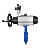 Затвор дисковый поворотный DN.ru WBV1432E-2W-Fb-H Ду150 Ру16, корпус - чугун GGG50, диск - нержавеющая сталь 316L, уплотнение - EPDM, с пневмоприводом DN.ru PA-DA-105-1 двойного действия, пневмораспределителем 4M310-08 AC220V, БПВ AFC2000