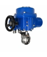 Затвор дисковый поворотный DN.ru WBV3131S-2W-C-H Ду100 Ру10 кламповый, корпус - пищевая нержавеющая сталь 304, уплотнение - Silicon, с электроприводом QT-N-005M-O2-220VAC-У1 с моментной муфтой и штурвалом