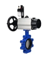 Затвор дисковый поворотный DN.ru WBV1631E-2W-Fb-H Ду125 Ру16 LUG корпус - чугун QT450, диск - нержавеющая сталь 304, уплотнение - EPDM, с пневмоприводом DN.ru PA-DA-105-1, пневмораспределителем 4M310-08 AC220V и БПВ AFC2000