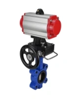 Затвор дисковый поворотный DN.ru WBV1616E-2W-Fb-H Ду125 Ру16 LUG корпус - чугун QT450, диск - чугун QT450, уплотнение - EPDM, с пневмоприводом DN.ru PA-DA-105 и редуктором MON3-700-T38-ISO