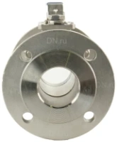 Кран шаровой DN.ru BV3232P(2pc)-FP-F-ISO-H Ду50 Ру16, корпус - нержавеющая сталь 316, уплотнение - PTFE, полнопроходной фланцевый с ISO-фланцем и рукояткой, 14х14, F05/F07, крутящий момент 50