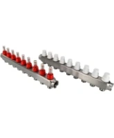 Коллекторная группа DN.ru GC1-31-9 1″ Ду25 Ру10 отводов — 9, в сборе с расходомерами и терморегулирующими клапанами, без переходников, корпус - нержавеющая сталь AISI 304