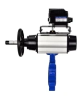 Затвор дисковый поворотный DN.ru WBV1631E-2W-Fb-H Ду125 Ру16 LUG корпус - чугун QT450, диск - нержавеющая сталь 304, уплотнение - EPDM, с пневмоприводом PA-DA-105-1 и позиционером YT-1000RSN без обратной связи