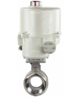 Кран шаровой DN.ru BV3232P(2pc)-FP-T-ISO-H Ду100 Ру40 полнопроходной двухходовой, нержавеющая сталь SS316, внутренняя резьба, уплотнение - PTFE, с электроприводом ГЗ-ОФ-200/14М 220В