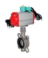 Затвор дисковый поворотный DN.ru WBV3131V-2W-Fb-H Ду50 Ру16 межфланцевый, корпус - нержав.сталь 304, диск - нержав.сталь 304, уплотнение - VITON, с пневмоприводом PA-SA-083, пневмораспределителем 4M310-08 220В NAMUR и магнитным переключателем ALS200D