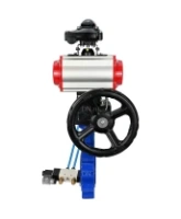 Затвор дисковый поворотный DN.ru WBV1631E-2W-Fb-H Ду125 Ру16 LUG корпус - чугун QT450, диск - нержавеющая сталь 304, уплотнение - EPDM, с пневмоприводом DN.ru PA-DA-105, пневмораспределителем 4V320-08 AC220V, БКВ APL-210N и редуктором MON3-700-T38-ISO