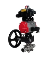 Кран шаровой DN.ru BV3232P(3pc)-FP-W-ISO-H LONG Ду50 Ру40 полнопроход., корпус - нерж.сталь 316, уплотнение - PTFE, под приварку, с пн.приводом PA-DA-083, пн.распределителем 4M310-08 AC220V, ручным дублером MON2-450-T28-ISO и БКВ APL-410N EX
