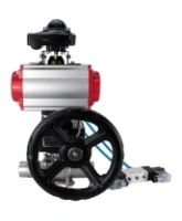 Кран шаровой DN.ru BV3232P(3pc)-FP-W-ISO-H LONG Ду50 Ру40 полнопроход., корпус - нерж.сталь 316, уплотнение - PTFE, под приварку, с пн.приводом PA-DA-083, пн.распределителем 4V320-08 AC220V, редуктором MON2-450-T28-ISO и БКВ APL-210N