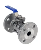 Кран шаровой DN.ru BV3131P(3pc)-FP-F-ISO-H Ду15 Ру40, полнопроходной, трехсоставной, сталь 304, уплотнение - PTFE, фланцевый, с ISO-фланцем