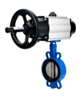 Затвор дисковый поворотный DN.ru WBV1432N-2W-Fb-H Ду125 Ру16, корпус - чугун GGG50, диск - нержавеющая сталь 316L, уплотнение - NBR, с пневмоприводом DN.ru PA-DA-105-1 двойного действия, пневмораспределителем 4M310-08 AC220V