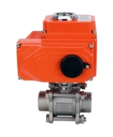 Кран шаровой DN.ru BV3232P(3pc)-FP-W-ISO-H Ду25 Ру63 полнопроходной, под приварку, корпус - нержавеющая сталь SS316, уплотнение - PTFE, с 1/4-оборотным электроприводом QT-N-003EM-O1-24VDC-У1 24В HARK