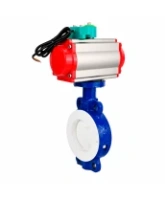 Затвор дисковый поворотный DN.ru WBV3434Pf-2W-Fb-H Ду80 Ру16 корпус - углеродистая сталь WCB, диск - углеродистая сталь WCB, футерованный PTFE, уплотнение - PTFE, с пневмоприводом DN.ru PA-SA-105 и ALS200D