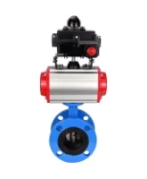 Затвор дисковый поворотный DN.ru WBV1313E-2W-F-H Ду100 Ру16 фланцевый, корпус - чугун GGG40, диск - чугун GGG40, уплотнение - EPDM, с пневмоприводом DN.ru PA-DA-105, пневмораспределителем DN.ru 4M310-08 AC220V и БКВ DN.ru APL-410N EX