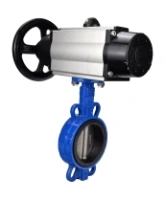 Затвор дисковый поворотный DN.ru WBV1432E-2W-Fb-H Ду150 Ру16, корпус - чугун GGG50, диск - нержавеющая сталь 316L, уплотнение - EPDM, с пневмоприводом DN.ru PA-DA-105-1 двойного действия, пневмораспределителем 4M310-08 AC220V