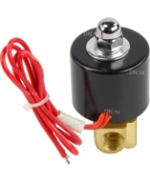 Клапан электромагнитный DN.ru VS100-VT-NC-24VAC 1/4″ Ду8 Ру10 прямого действия двухходовой, корпус - латунь, присоединение - внутренняя резьба, уплотнение - VITON, нормально-закрытый, катушка - 24 В AC