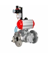 Кран шаровой DN.ru BV3232P(2pc)-FP-3WL-F-ISO-H Ду80 Ру16 HYMT, трехходовой L-тип, полнопроходной, фланцевый, корпус - нержавеющая сталь SS316, с пневмоприводом PA-SA-130, пневмораспределителем 4V320-08 AC220V и БПВ AFC2000